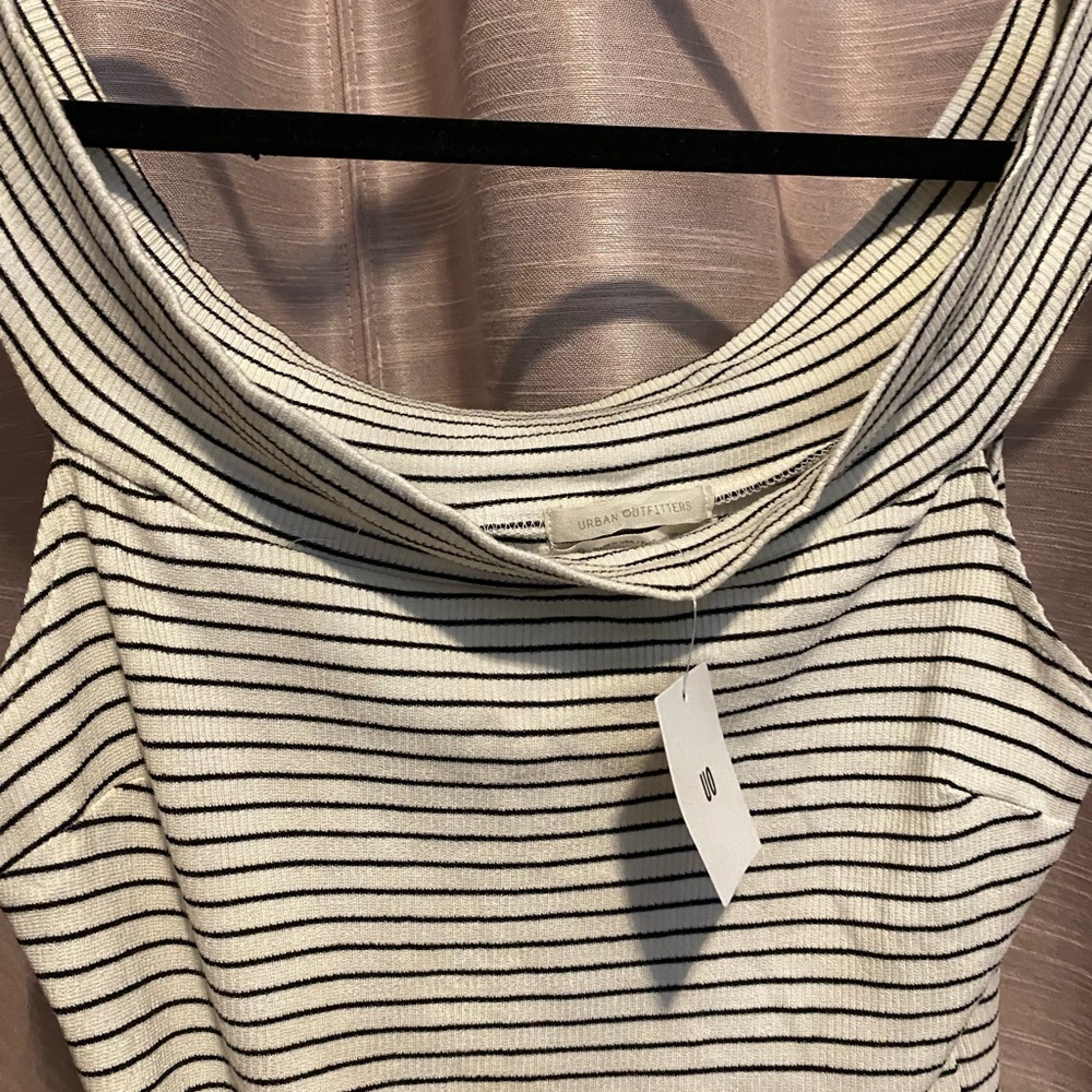 Urban outfitters, Large stripes white and black mid dress, made in USA